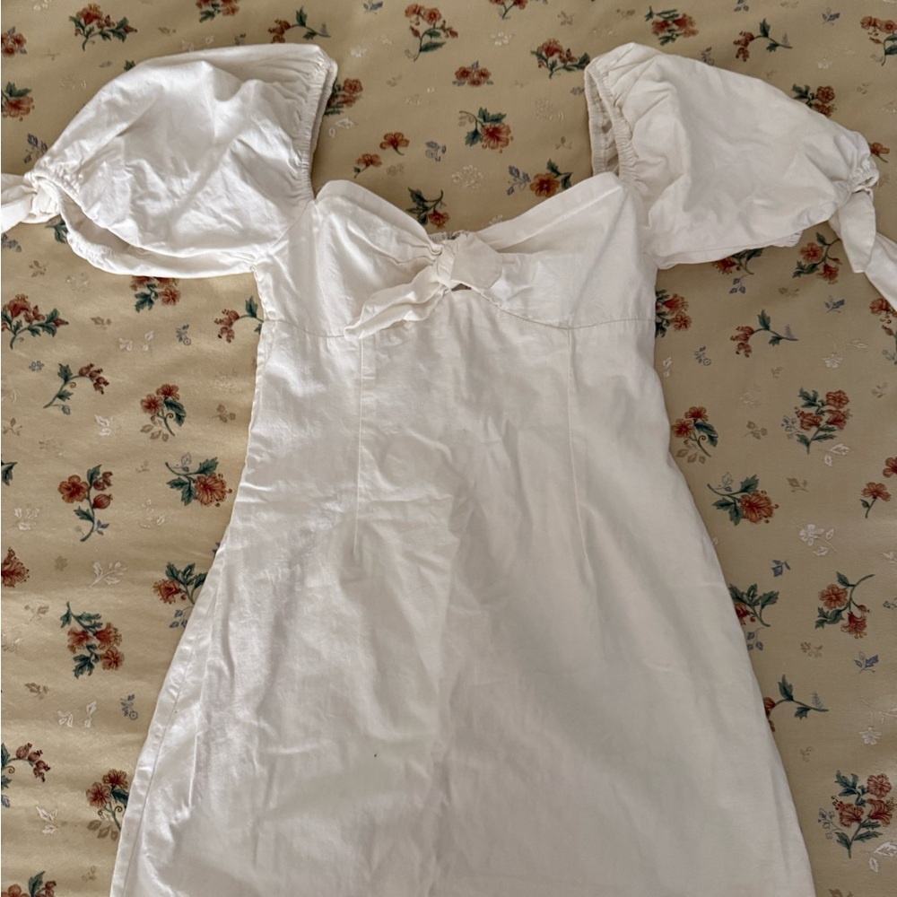 More to come white linen dress